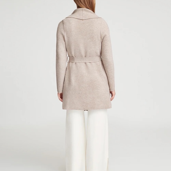 Cuyana Wool Cashmere Wrap Sweater Coat Beige M - Picture 3 of 9